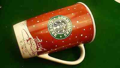 Starbucks cup mug Red 2007 Christmas motif 16 ounce - Sold on eBay Dec, 2nd 2018 for $8.95