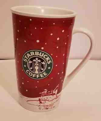 Starbucks Holiday 16oz Coffee Tall Mugs Tea Cup Christmas Ice Skating 2007  - Sold on eBay Dec, 2nd 2018 for $8.99