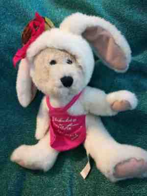 Starbucks 1998 Bearista NWT Bear Plush Cute 3rd Edition Rare White w/Pink Apron