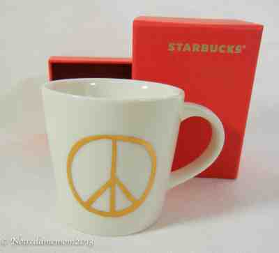 STARBUCKS Peace Symbol Mini Espresso Cappuccino Demi Cup Mug 3 Oz. 2015 Ceramic - Sold on eBay Dec, 2nd 2018 for $4.99
