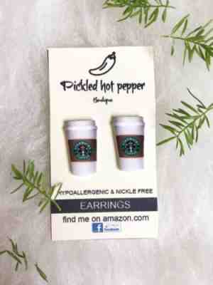 Starbucks Coffee Mug Earrings  - Sold on eBay Dec, 2nd 2018 for $5.50
