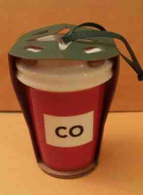 Starbucks coffee Colorado CO 2016 Christmas Ornament Red Mini To Go Cup Ceramic  - Sold on eBay Dec, 2nd 2018 for $6.79