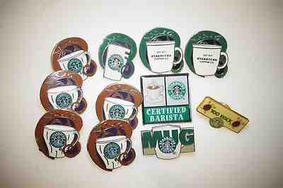 11 Starbucks Collectible Award Pin Lot Mug You Rock Barista etc. - Sold on eBay Dec, 2nd 2018 for $15.00