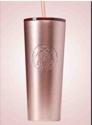 2018 Starbucks Rose Gold Pink Glitter Cold Cup Stainless  Holiday Tumbler!   - Sold on eBay Dec, 2nd 2018 for $33.00