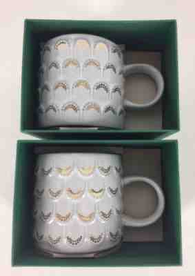 Two New STARBUCKS Anniversary Collection 2016 Mermaid Scales Mugs White Gold  - Sold on eBay Dec, 2nd 2018 for $34.95