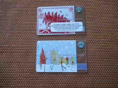 2005 '2' CARD SET--'CHRISTMAS TREE & CITY SKATE  'GEM MINT' STARBUCKS CARDS - Sold on eBay Dec, 2nd 2018 for $8.00