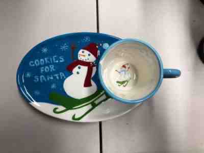 2006 Starbucks Cookies for Santa Set Cup Mug & Plate Snowman on Sled - Sold on eBay Dec, 3rd 2018 for $15.99