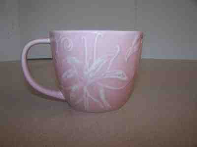 "Starbucks" Pink Embossed Flowers, Leaves & Hearts Coffee Mug,12 oz., 2006 - Sold on eBay Dec, 2nd 2018 for $8.75