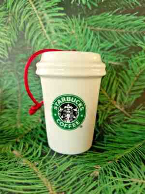 Starbucks Coffee ~ Miniature White Ceramic Cup Christmas Ornament ~ Holiday 2006 - Sold on eBay Dec, 2nd 2018 for $4.99