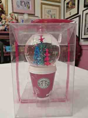 STARBUCKS 2006 SNOWGLOBE ON STARBUCKS TO GO CUP -  CHRISTMAS TREES - NEW RETIRED - Sold on eBay Dec, 2nd 2018 for $22.00
