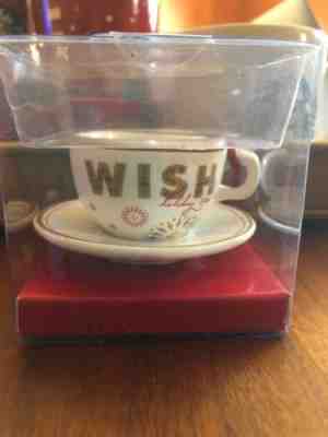 New STARBUCKS • WISH Cup & Saucer Ornament • HOLIDAY 2006 • In Box  - Sold on eBay Dec, 2nd 2018 for $6.00