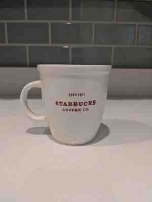 HOLIDAY 2007 STARBUCKS 18 oz Mug / Coffee Cup - White With Red Print - Sold on eBay Dec, 3rd 2018 for $10.00
