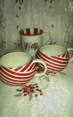 2 Starbucks 2013 Red and White Peppermint Striped 12 oz Mugs. 2007 Jolly mug. - Sold on eBay Dec, 3rd 2018 for $9.00
