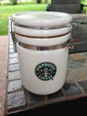 Starbucks 2007 Small Coffee Tea Canister with Sealed Lid and Clasp - Sold on eBay Dec, 2nd 2018 for $6.99