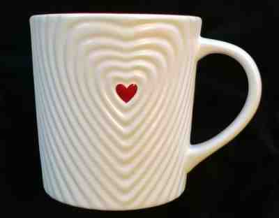 STARBUCKS 2008 Love Valentines Day White Red Heart Mug 16 oz - Sold on eBay Dec, 2nd 2018 for $14.25