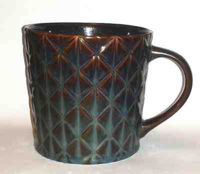 Rare STARBUCKS MUG Geometric 3D Brown & Green New Bone China 16 Oz. - Sold on eBay Dec, 3rd 2018 for $12.95