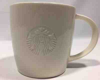 Starbucks 2010 All White Coffee Cup Mug V 20oz Venti Embossed Logo Large - Sold on eBay Dec, 3rd 2018 for $17.99