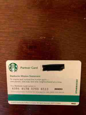  Starbucks employee collectable partner card  - Sold on eBay Dec, 2nd 2018 for $50.00