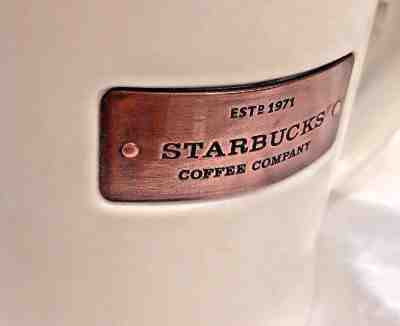 Starbucks Copper Plate Coffee Mug White 16oz Cup 2010 Great Size  - Sold on eBay Dec, 2nd 2018 for $24.50
