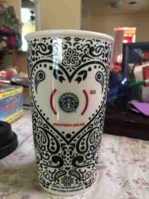 Starbucks Jonathan Adler COLLECTOR CERAMIC Mug BlK/White Paisley Heart New ~COOL - Sold on eBay Dec, 2nd 2018 for $25.00