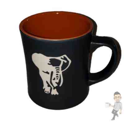 STARBUCKS Coffee 2011 Elephant Mug Kenya Blend Matte Black Laser Etched New Bone - Sold on eBay Dec, 2nd 2018 for $20.55