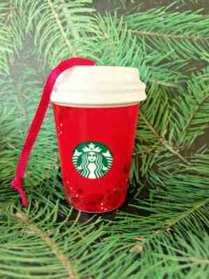 Starbucks Coffee ~ Miniature Red Ceramic Cup Christmas Ornament ~ Holiday 2013 - Sold on eBay Dec, 2nd 2018 for $4.99