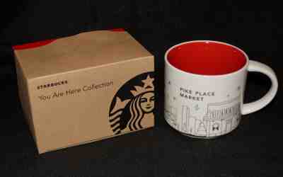 NEW STARBUCKS You Are Here Holiday PIKE PLACE MARKET Gold Mug 2014 - Sold on eBay Dec, 3rd 2018 for $199.99