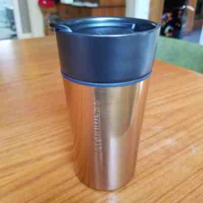 2014 Starbucks Black Ceramic And Copper-Color Metal 12 Oz Travel Mug Rare - Sold on eBay Nov, 30th 2018 for $24.95