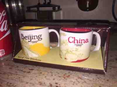 New Starbucks Beijing and China Set of Two Demitasse 3 oz Mugs 2014 - Sold on eBay Nov, 30th 2018 for $35.00