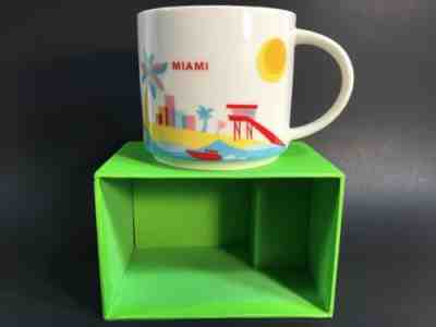 Miami You Are Here Starbucks 14 oz. Mug 2014 Starbucks Coffee Mug Cup - Sold on eBay Nov, 29th 2018 for $19.95