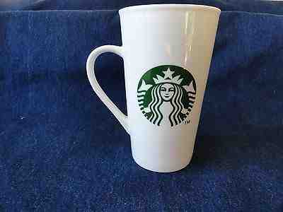 Starbucks Coffee Tall White Mug 16 oz with 2 Mermaid Logos CERAMIC 2014 - #1 - Sold on eBay Nov, 29th 2018 for $9.95
