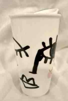 Starbucks 2014 WINKING EYE SIREN Face Ceramic Travel Tumbler 12 oz with lid - Sold on eBay Nov, 29th 2018 for $21.99