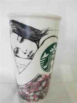 Starbucks Charlotte Ronson 12oz. Ceramic Travel Mug Cup Tumbler w Black Lid 2013 - Sold on eBay Dec, 3rd 2018 for $59.95