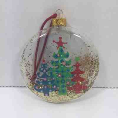 Starbucks Christmas Ornament 2006 Tree Design Clear Glass Gold Glitter Inside - Sold on eBay Dec, 3rd 2018 for $10.39