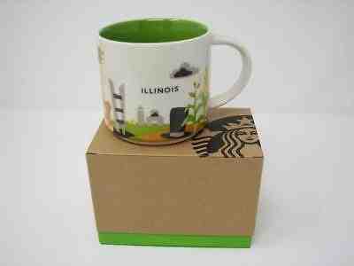 Starbucks You Are Here Collection Illinois Coffee Cup Mug 14 oz NEW IN BOX - Sold on eBay Dec, 3rd 2018 for $9.85