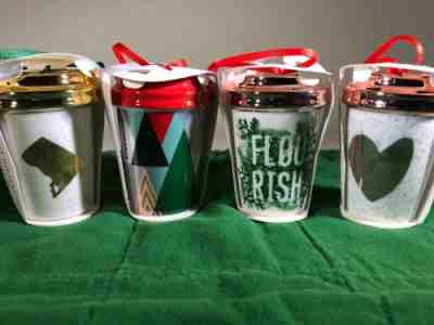 Starbucks Official 2017 Christmas Holiday Ceramic Cup Mug Ornament Lot of 4 D.C. - Sold on eBay Dec, 3rd 2018 for $12.50