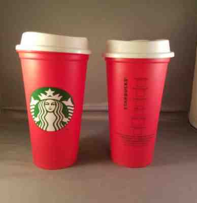 2018 new starbucks red holiday cup reuseable 16 oz. tumbler  - Sold on eBay Dec, 3rd 2018 for $10.50