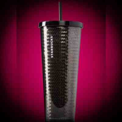 Starbucks Black Sequin Double Wall Acrylic Cold Cup Tumbler 24 Oz 2018 Holiday - Sold on eBay Dec, 3rd 2018 for $35.19