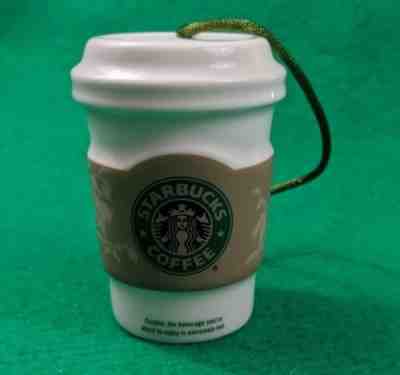 Starbucks 2008 Holiday Collection Classic Christmas White Cup Ceramic Ornament - Sold on eBay Dec, 3rd 2018 for $11.99