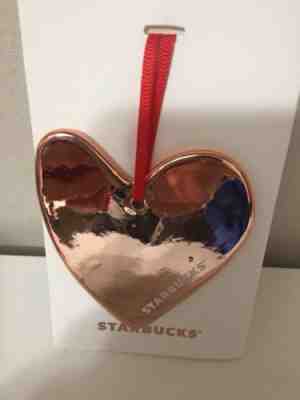 Starbucks Holiday Ceramic Heart Ornament Rose Gold Sheen 2017 NEW *scuffs* - Sold on eBay Dec, 3rd 2018 for $8.99