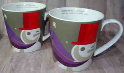 STARBUCKS 2pc LOT PAIR CHRISTMAS HOLIDAY SNOWMAN WINK COFFEE MUGS CUPS 2011 (x2) - Sold on eBay Dec, 3rd 2018 for $29.99