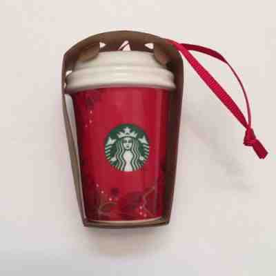 New Starbucks 2013 Christmas Holiday Ornament Red Ceramic To Go Cup Nice - Sold on eBay Dec, 3rd 2018 for $4.00