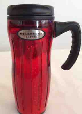 Starbucks Coffee Groovy Lucy 16oz Insulated Plastic Travel Mug RED Collectible - Sold on eBay Dec, 3rd 2018 for $15.00