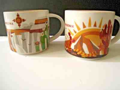 Starbucks You Are Here Coffee Mugs Phoenix 2016 Arizona 2015 Set of 2 14 oz Cups - Sold on eBay Dec, 3rd 2018 for $24.00