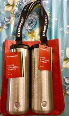 2 Coffee & Tea Refill Tumbler Christmas Gift - FREE REFILL- STARBUCKS GIFT - Sold on eBay Dec, 3rd 2018 for $70.00