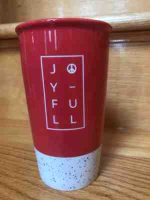 Starbucks Red JOY-FULL Joyful Ceramic Siren Travel Mug Tumbler + Lid 12 oz 2017 - Sold on eBay Dec, 2nd 2018 for $21.99