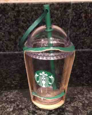 NEW Starbucks Cold Cup 2018 Frappuccino Ornament Clear with Dome Lid Straw - Sold on eBay Dec, 2nd 2018 for $9.99