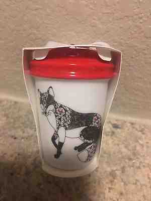 New Starbucks 2017 FOX WITH RED LID  Holiday Christmas Ornament - Sold on eBay Dec, 2nd 2018 for $7.99