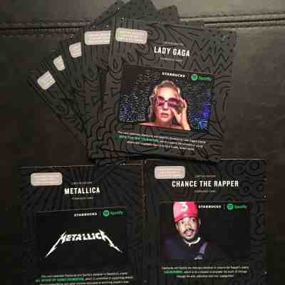2017 Starbucks Spotify Set Metallica Lady Gaga Chance Limited Edition Card lot 7 - Sold on eBay Dec, 3rd 2018 for $4.50