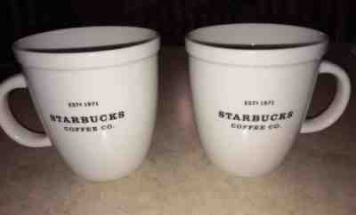 TWO 2001 Starbucks ‘Barista’ ABBEY 16oz Coffee Mug - Est 1971 - Sold on eBay Dec, 3rd 2018 for $18.00